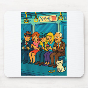 Lustiger Pendlerzug Digital Detox Tech Satire Gif Mousepad