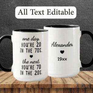 Lustiger personalisierter 70. Geburtstagsbecher - Tasse