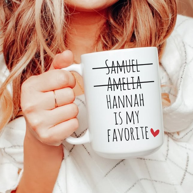 Lustiger personalisierter Becher als Geschenk für  Kaffeetasse (Favorite Child Christmas Mug – Custom Gift for Mom, Hilarious Custom Mom Mug Birthday Gift from Kids)