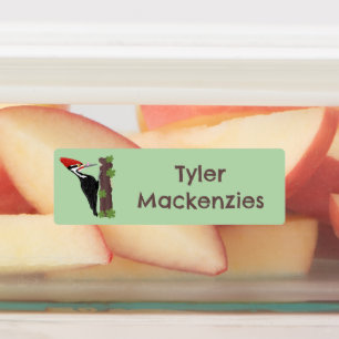 Lustiger personalisierter Cartoon-Buntspecht Etiketten