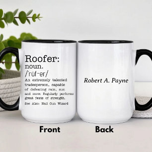 Lustiger personalisierter Dachdecker Tasse