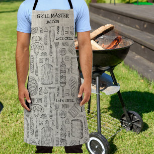 Lustiger personalisierter Grillkoch BBQ Barbecue M Schürze