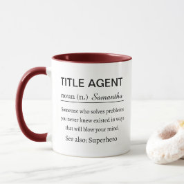 Lustiger Personalisierter Titel Agent Definition Tasse