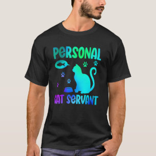 Lustiger persönlicher Katzendiener Wasserfarbe Süß T-Shirt