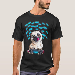 Lustiger Pew Gamer Mops Pewpewpew Video Gaming Möp T-Shirt