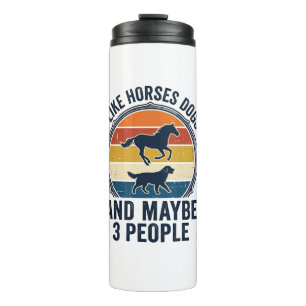 Lustiger Pferd- und Hundeliebhaber Vintage-Sonnenu Thermosbecher