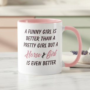Lustiger Pferde-Mädchen Becher Pferdeliebhaber Bec Tasse