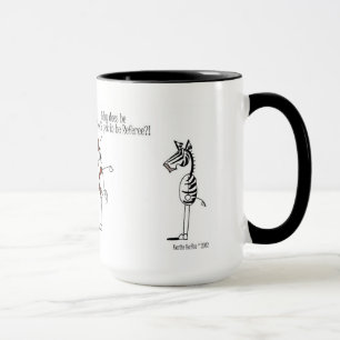 Lustiger Pferde-u. Zebra-Fußball-Cartoon Tasse