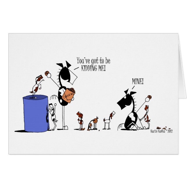 Lustiger Pferde-u. Ziegen-KinderCartoon (Vorderseite (Horizontal))