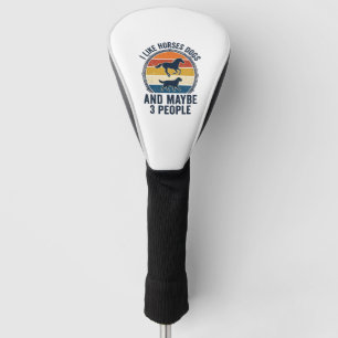 Lustiger Pferde- und Hunde-Liebhaber Vintage-Sonne Golf Headcover