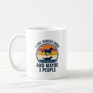 Lustiger Pferde- und Hunde-Liebhaber Vintage-Sonne Kaffeetasse