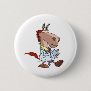 lustiger Pferdedoktor-Zeichentrickfilm Button
