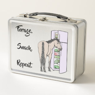 Lustiger Pferdeliebhaber Whimsical-Geschenk Frosty Metall Brotdose