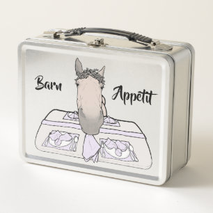 Lustiger Pferdeliebhaber Whimsical Geschenk Servie Metall Brotdose