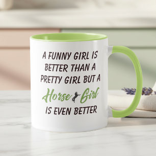 Lustiger Pferdemädchen Becher Pferdeliebhaber Bech Tasse
