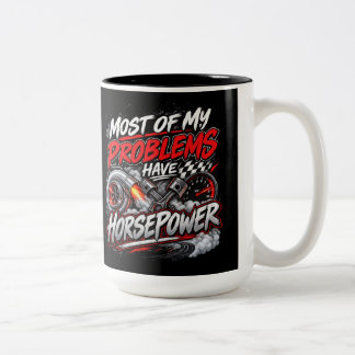 Lustiger Pferdestärken-Rennwagen-Enthusiast Zweifarbige Tasse