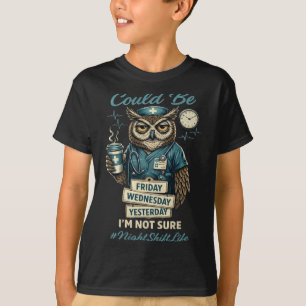 Lustiger Pflege-Owl-Nachtschicht-Leben-Squad-Krank T-Shirt