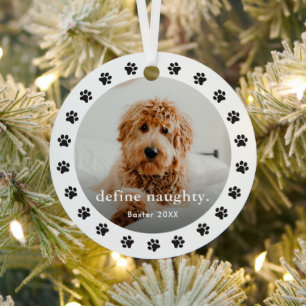 Lustiger Pfotenabdruck 2 Foto Haustier Weihnachten Ornament Aus Metall
