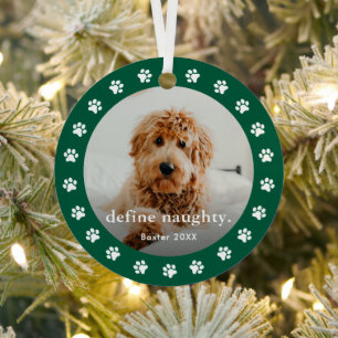 Lustiger Pfotenabdruck 2 Foto Haustier Weihnachten Ornament Aus Metall