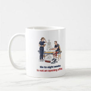 Lustiger Physiotherapeuten-Becher: Sechs bis Acht Kaffeetasse