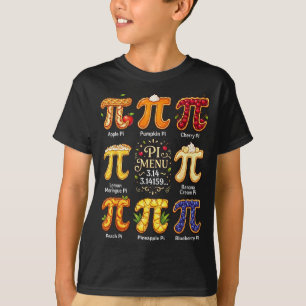 Lustiger Pi-Tag 3.14 Pi-Speisekarte Obst Mathemati T-Shirt