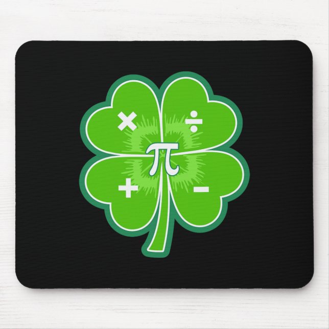 Lustiger Pi-Tag-Mathe-Patricks-Tag-Glück-Kleeblatt Mousepad (Vorne)