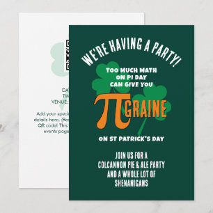 Lustiger Pi-Tag St. Patrick's Day QR-Code-Party Einladung
