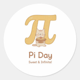 Lustiger Pi-Tag-Tier mit Kuchen – Geschenk für Mat Runder Aufkleber