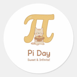 Lustiger Pi-Tag-Tier mit Kuchen – Geschenk für Mat Runder Aufkleber