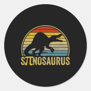 Lustiger Pi-Tag-Wortwitz - Spinosaurus Dinosaurier Runder Aufkleber