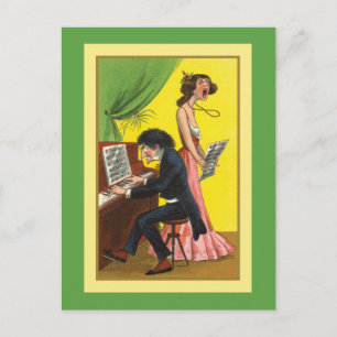 Lustiger Pianist und Sänger Postkarte