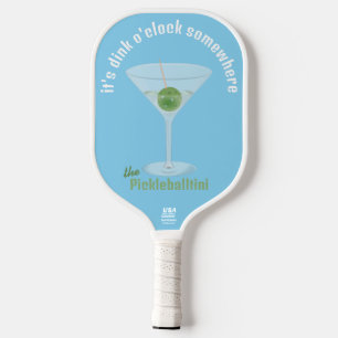 Lustiger Pickle Martini Dink O'Clock - Blau Pickleball Schläger