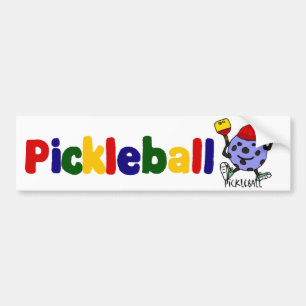 Lustiger Pickleball Ball-Charakter-Cartoon Autoaufkleber