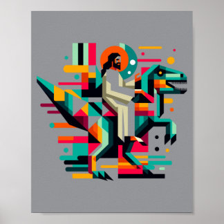 Lustiger Pickleball Jesus, der, der serviert Poster