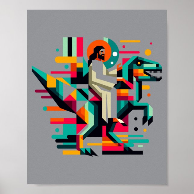 Lustiger Pickleball Jesus, der, der serviert Poster (Vorne)