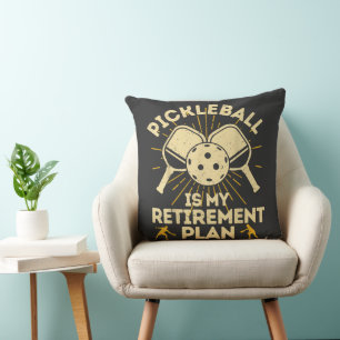 Lustiger Pickleball Mein Rentenplan Vintage Kissen