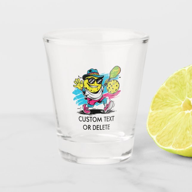 lustiger Pickleball Schnapsglas (Vorderseite)