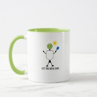Lustiger Pickleball-Spieler-Charakter mit Paddle Tasse