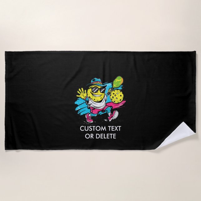 lustiger Pickleball Strandtuch (Vorderseite)
