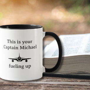 Lustiger Pilot-Witz Captain Tanken Personalisiert Tasse