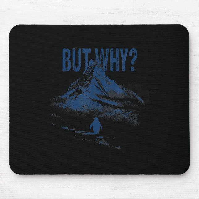 Lustiger Pinguin Aber Warum Retro-Grafik Mousepad (Vorne)