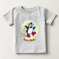 Lustiger Pinguin auf Rollschuhen