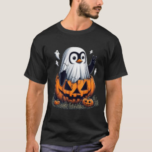 Lustiger Pinguin Boo Halloween Geist Damen Herren T-Shirt