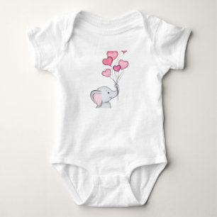 Lustiger Pinguin & glücklicher Elefant mit Luftbal Baby Strampler