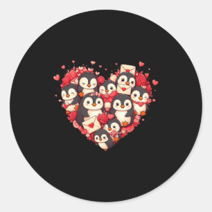 Lustiger Pinguin Herz Valentinstag Pinguin Damen H Runder Aufkleber