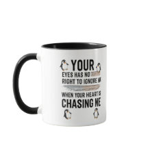 Lustiger Pinguin-Liebeszitat-Mug  Deine Augen habe