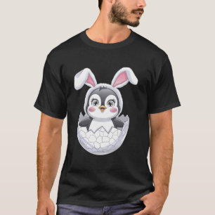 Lustiger Pinguin-Osterhasenohren Kinder und Frauen T-Shirt