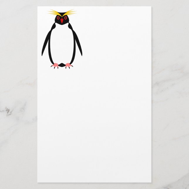 Lustiger Pinguin Rockhopper oder Macaroni Briefpapier (Vorderseite)