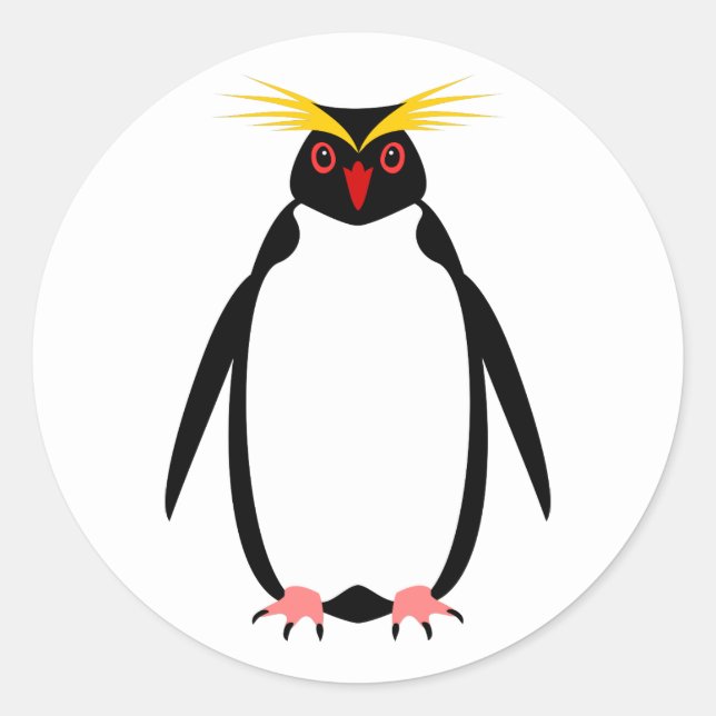 Lustiger Pinguin Rockhopper oder Macaroni Team Runder Aufkleber (Vorderseite)
