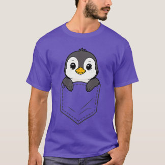 Lustiger Pinguin schaut in die Tasche Tierliebhabe T-Shirt